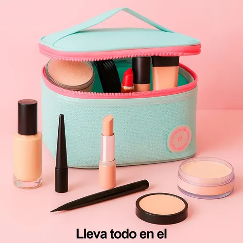 Portacosmeticos Neceser Organizador Viaje Maquillaje Estuche Color Aqua