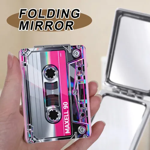 Miniespejo Plegable Portátil Con Aumento, Estilo Retro De Lo