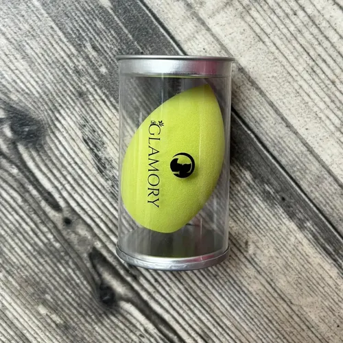 Esponja Aplicadora Maquillaje Látex Glamory Forma Gota Color Verde Mediana
