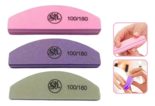 3 Mini Lima Sponge 100/180 Uñas Esculpidas Manicuria Luna