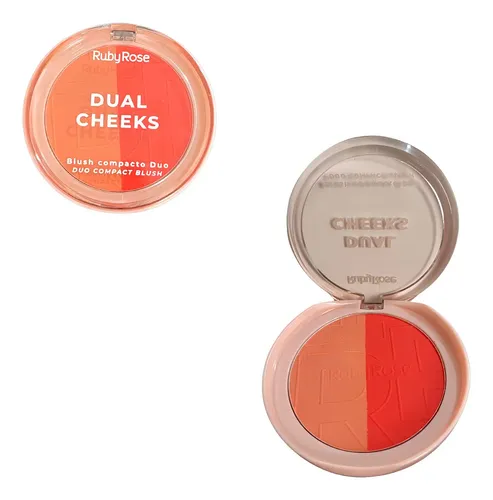 Línea de maquillaje Cheeks Ruby Rose Compact Blush Pink 5/6, néctar/escarlata