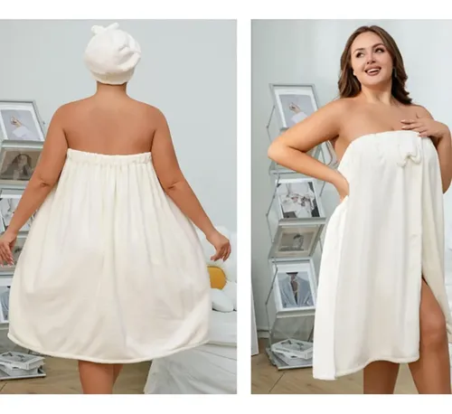 Conjunto De Falda De Baño Y Gorro De Ducha Para Señora Plus