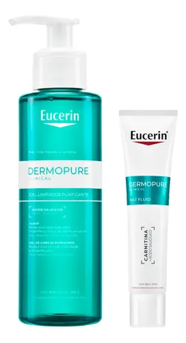 Eucerin Dermopure Gel X 200 Ml + Fluido Matificante X 50 Ml Grasa Día/noche