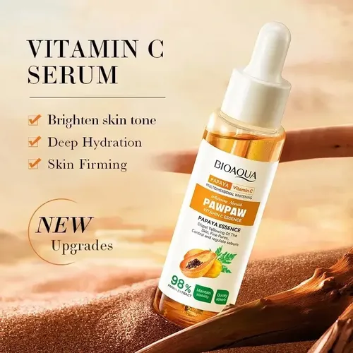 Serum De Papaya Con Vitamina C Bioaqua Manchas Control Grasa Momento De Aplicación Día/noche Tipo De Piel Todo Tipo De Piel