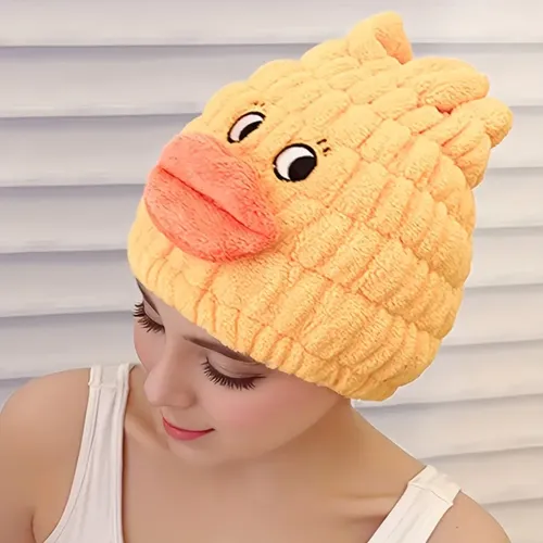 Gorro Toalla De Microfibra Secador De Cabello Diseño Pato A