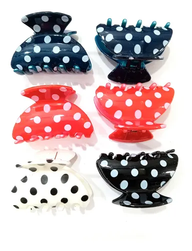 Pack X 6 Hebillas De Pelo Broches Medianos Colores Surtidos