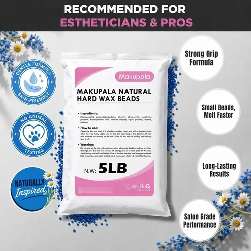Cera Dura Makupala 5 Lb Azul Manzanilla Para Uso Profesional