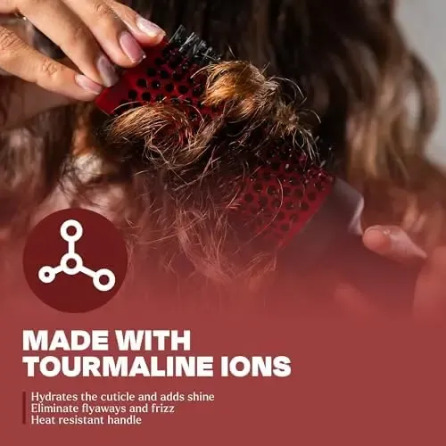 Thesalonguy Cepillo Redondo De Cerámica Con Infusión De De O Rojo.