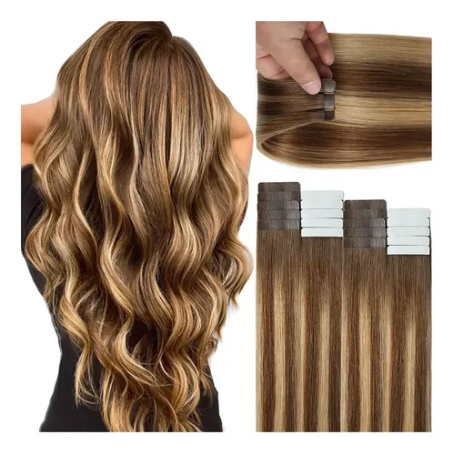 Extensiones De Cabello Lacer Hair 16” R4/4-27 Con Cinta