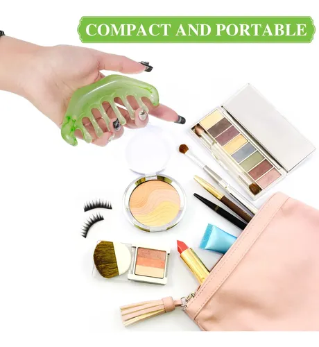 J/ 2 Peines Jade Gua Sha Masaje Facial Cabeza