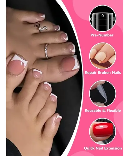 Conjunto Moldes Poly Gel Para Uñas De Dedos De Los Pies