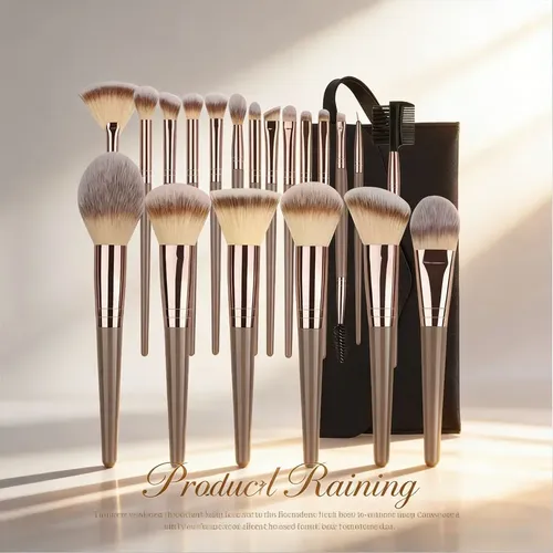 Set 20 Pinceles De Maquillaje Profesional Con Estuche
