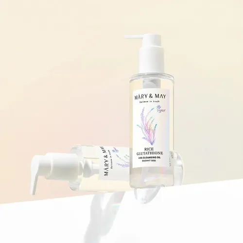 Limpiador en Aceite Mary & May con Arroz y Glutatión, LHA Exfoliante para Doble Limpieza