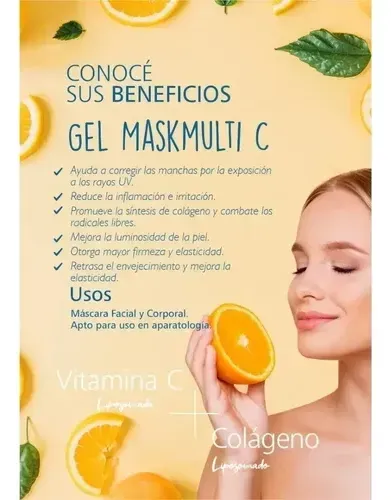 Mascara Gel Vitamina C Y Colageno Reparadora X 250 Gr Libra
