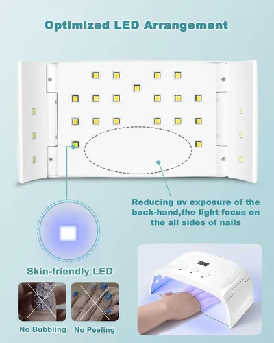 Lámpara Uv Led Blanca Secado Gel Uñas 3 Tiempos Lcd