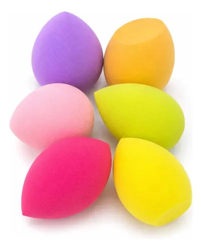 Set X6 Blender Esponja De Maquillaje Aplicador Makeup Multicolor Mediana