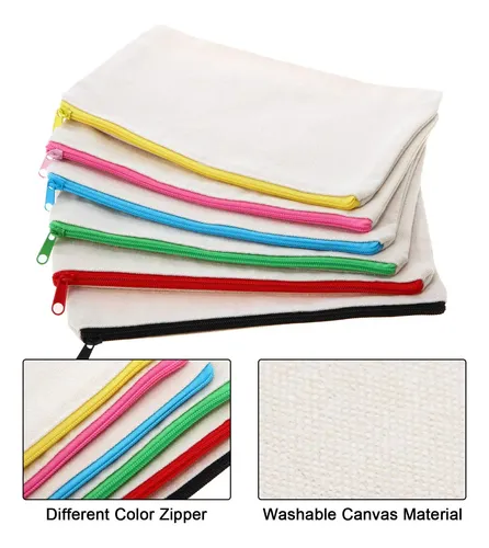 Bolsa De Maquillaje Gejoy Canvas De 12 Piezas Con Cremallera