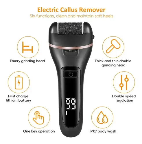 Lima Eléctrica Recargable Para Pies Con Accesorios