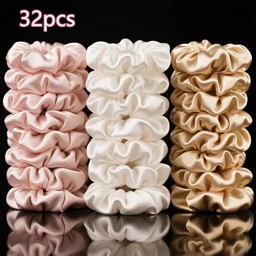 32 Cintas Satén Redondas For Cabello, Alta .// L