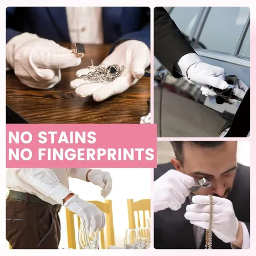 Guantes Algodón Blancos Hidratantes Para Piel Seca 20 Pcs