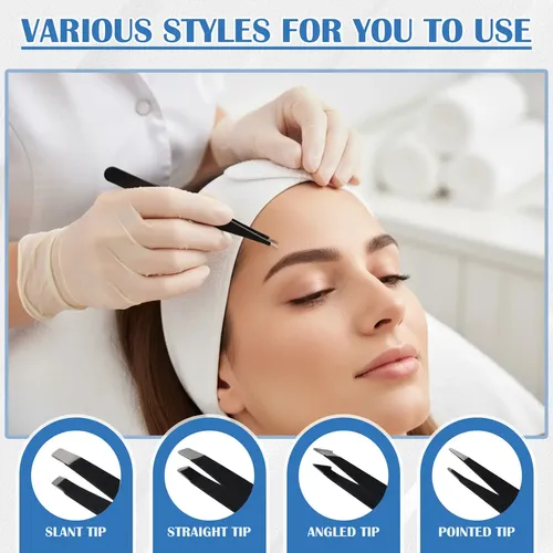 7pzs Pinzas Para Cejas Profesionales Con Tijera Curvadas Neg