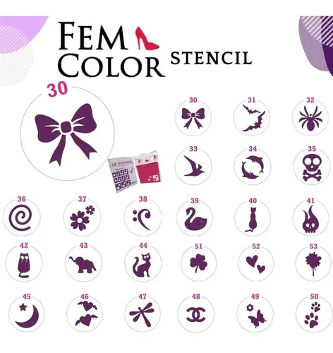 50 Stencil Surtidos Para Decoracion De Uñas Lefemme