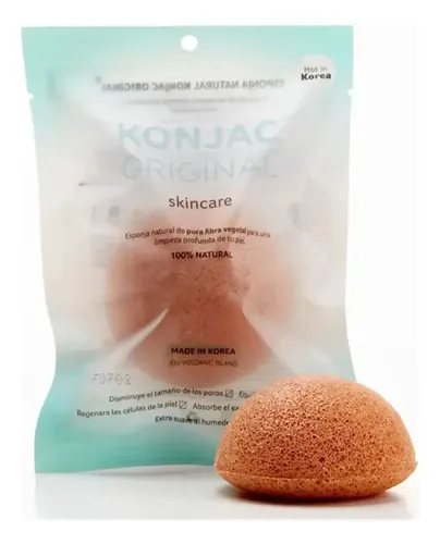 Konjac Esponja Facial Con Fina Arcilla Rosa Francesa Natural