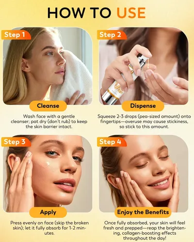 Jywil 20% Super Vitamin C Serum For Mature Skin, Targets Age Madura Día/noche