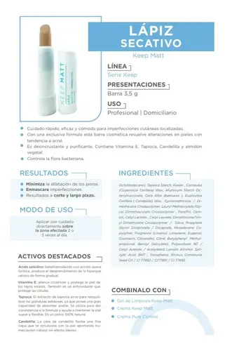 Gel Limpieza 500ml Crema 70g Lapiz Secativo Keep Matt Icono