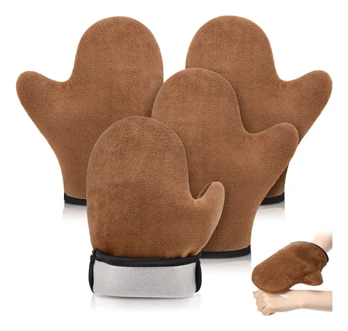 Guantes Aplicadores Autobronceantes Dobles Marrones X4