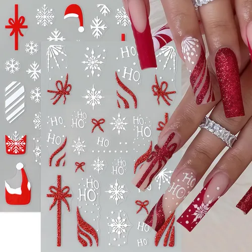 Pegatinas Para Uñas Quezadyl, Regalo De Navidad, Con Forma D