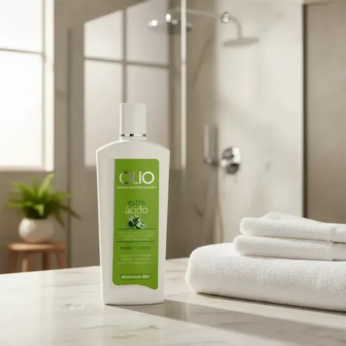 Acondicionador Olio Extra Ácido 420ml Profesional Reparador Cabello Teñido Decolorado Tratamiento Capilar pH Ácido Hidratante Nutritivo Suavizante Anti Frizz Uso Diario