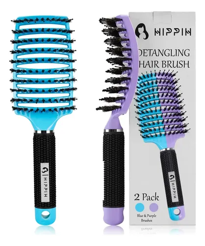 Set De 2 Cepillos Para El Cabello Hippih Con Cerdas De Jabal