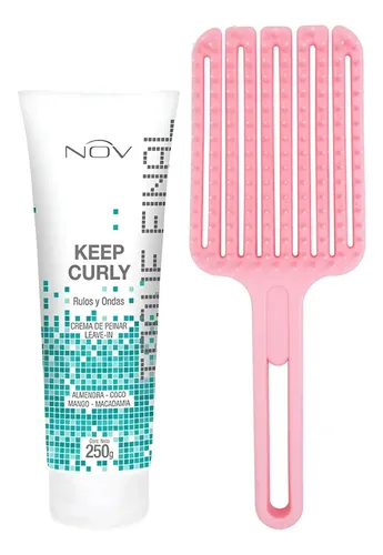 Crema Para Rulos Nov Trends Apps Keep Curly + Cepillo 50158