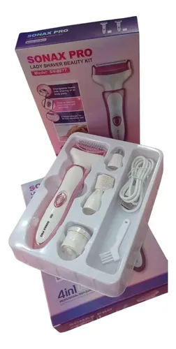 Depiladora Eléctrica Sonax Pro con 4 Cabezales para Rostro y Cuerpo