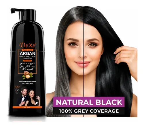Shampoo Color 3 En 1 / Dexe 420 Ml(cubre Canas,color Negro)