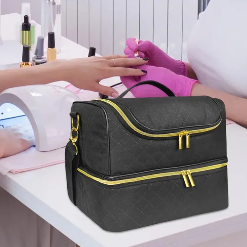 Organizador De Esmalte De Uñas, Bolso Portátil Con Negro