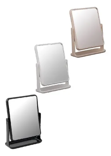 Espejo De Maquillaje 15x18cm Doble Faz Ep2163 Plastico Vgo Blanco