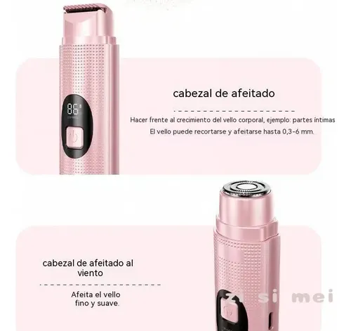 Depiladora Eléctrica Femenina 2 En 1 Sin Dolor Rosa