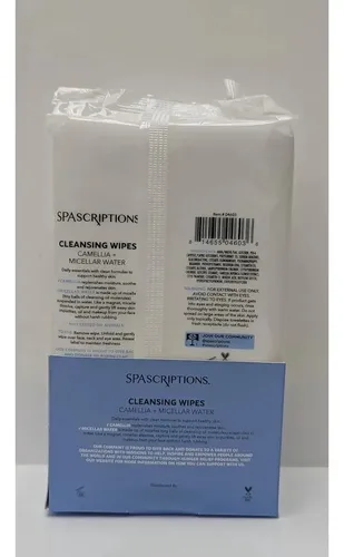 Toallitas Micelares Spascriptions Sin Fragancia 60u