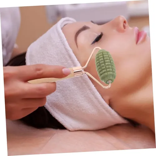 Rodillo Facial De Jade Verde Madera Ergónomico Para Ojos