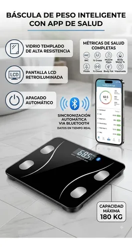 Balanza Digital Bano Mti Bluetooth Personal Corporal 180kg