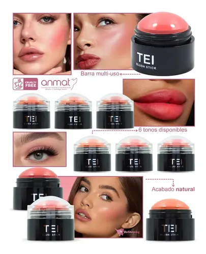 Rubor Barra Tei Bounce Blush Stick Multiproposito Ojoslabios