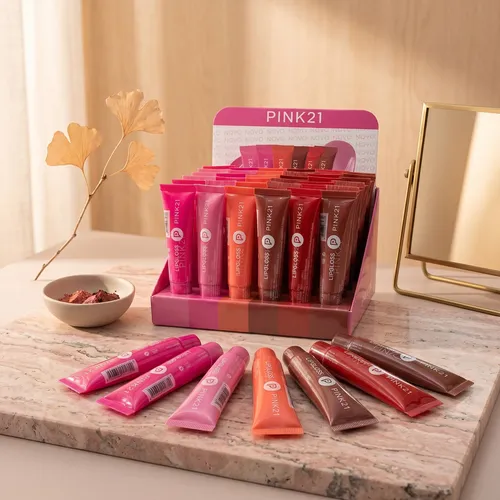 Lip Gloss Con Color Labial Hidratante Touch Of Gloss Pink 21