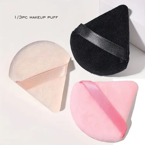 A Esponja De Maquillaje Triangular 3 Piezas Negra Tamaño Z
