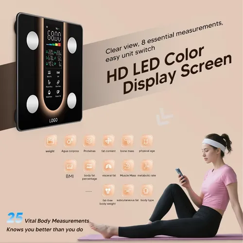 Báscula Inteligente Para Peso Corporal, Pantalla Grande 5,35