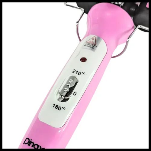Buclera Rizador Pelo Dinax Triple Cerámica Barril Rosa 2.5cm