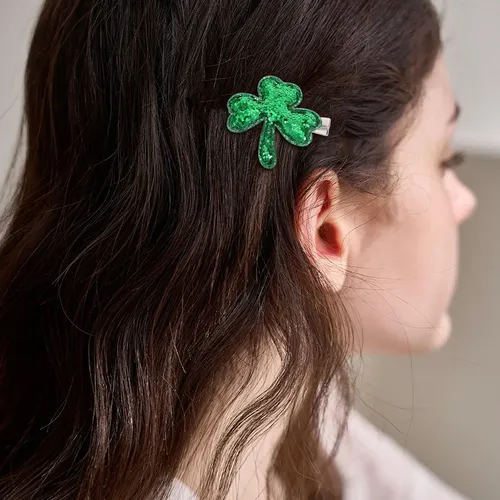6 Clips De Pelo De Aleación Verde Para Día De San Patricio