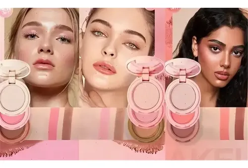 Set Maquillaje 3 En1 Colorete En Polvo Y Contorno Iluminador 01