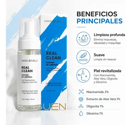 Limpieza Facial Desmaquillante Espuma limpiadora con Niacinamida Aloe Vera Oligovita X175ml
